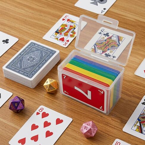 Dimore 2 Pack Clear Playing Card Case - High Capacity Plastic Game Card Storage Box for UNO & Standard Cards, Upgraded Deck Holder with Secure Snap Closure (NO CARDS) (2 Pack (4.1" x 2.5" x 1.5")) in Saudi Arabia
