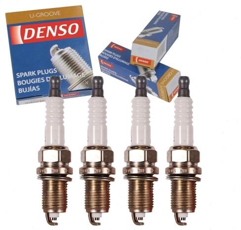 4 قطع DENSO Standard U-Groove Spark Plugs متوافقة مع Toyota Tacoma 2.4L 2.7L L4 2001-2004 in Kuwait