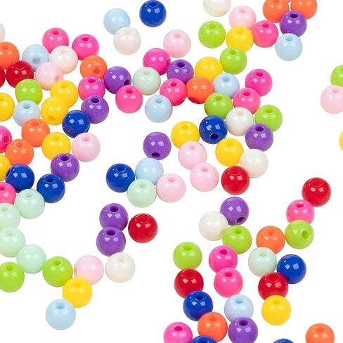 2000 Pcs Plastic Pony Beads, Bright Multicolor 0.24 in Craft Mix for Jewelry Making, DIY Bracelets and Necklaces, Round Plastic Beads with 1 mm Hole for Handmade Decor and DIY Bulk Accessories Pack in Kuwait