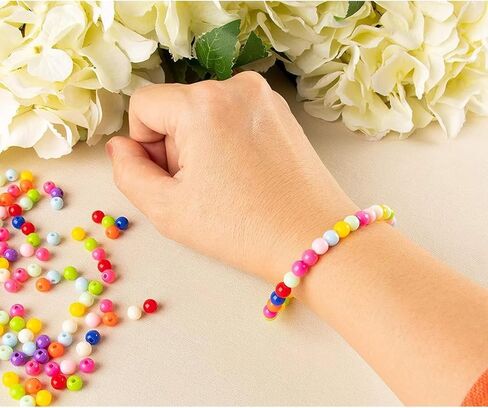 2000 Pcs Plastic Pony Beads, Bright Multicolor 0.24 in Craft Mix for Jewelry Making, DIY Bracelets and Necklaces, Round Plastic Beads with 1 mm Hole for Handmade Decor and DIY Bulk Accessories Pack in Kuwait