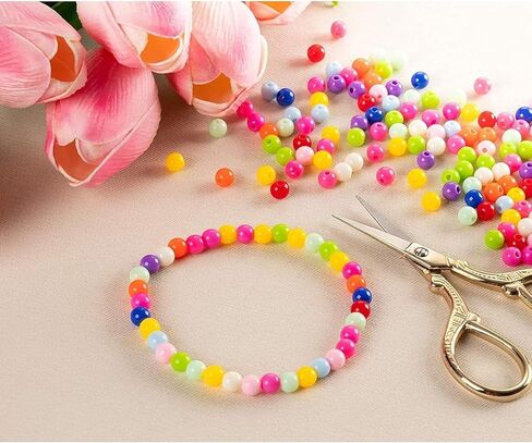 2000 Pcs Plastic Pony Beads, Bright Multicolor 0.24 in Craft Mix for Jewelry Making, DIY Bracelets and Necklaces, Round Plastic Beads with 1 mm Hole for Handmade Decor and DIY Bulk Accessories Pack in Kuwait