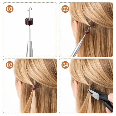 800pcs 5mm Hair Extensions Beads, Silicone Lined Beads, Multi-Color microlink beads for I-Tip, Weft Sew-In & Hair Tinsel, Microlink Hair Extension Tools in Saudi Arabia