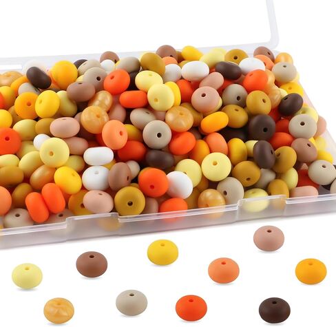 170pcs 14mm Silicone Abacus Beads for Keychain Making Mix Color Lentil Silicone Beads for Pens and Bracelet Crafts(Multicolor Bright) in Saudi Arabia