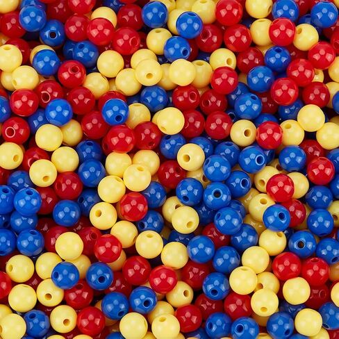 1 Box 1500PCS 6MM Candy Color Round Acrylic Beads with Holes Opaque Easter Red Blue Yellow Spacer Small Smooth Loose Bead Bulk for Jewelry Making Christmas Bracelets DIY Craft Supplies in Saudi Arabia