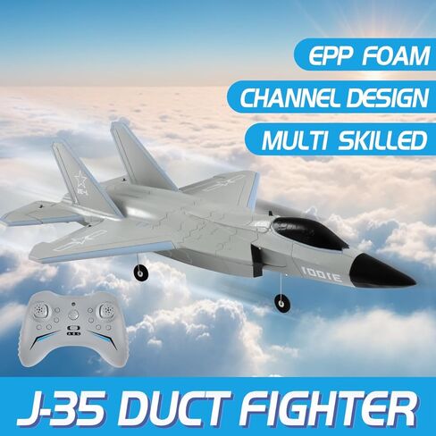 طائرة J35 بدون فرشاة ذات 4 قنوات RC، نموذج طائرة كهربائية مع مفتاح وضع ثلاثي الأبعاد/6G، مادة مقاومة للصدمات EPP، تثبيت جيروسكوبي 6 محاور، مسافة طيران 200 متر، زمن طيران 8-10 دقائق in Kuwait