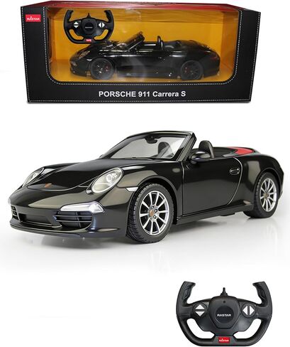 RASTAR 47700 1/12 Porsche RC Car - Officially Licensed Porsche 911 Carrera S Catriolet Remote Control Car for Play and Display - Black in Saudi Arabia