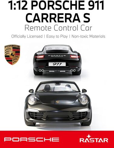 RASTAR 47700 1/12 Porsche RC Car - Officially Licensed Porsche 911 Carrera S Catriolet Remote Control Car for Play and Display - Black in Saudi Arabia