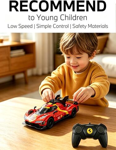 RASTAR 10370 1/24 Officially Licensed Ferrari 499P Racing RC Car Model with 2.4GHz Remote, 2-Speed Switch, Openable Doors, Independent Suspension, Working Lights & DIY Labels for Play & Display - Gift in Saudi Arabia