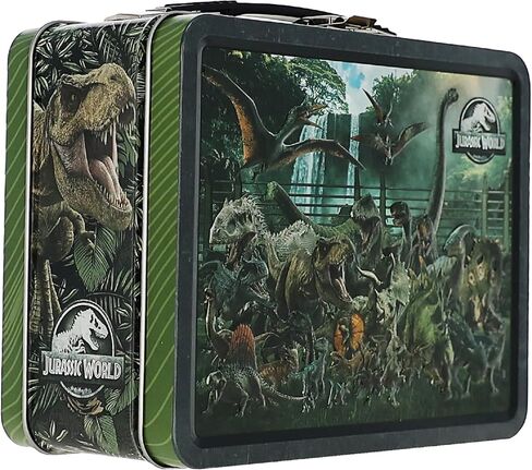 صندوق المرح من AQUARIUS Jurassic World مقاس 8 × 6 بوصات - منظم تخزين من القصدير على شكل ديناصور هدية بضائع قابلة للتجميع للأطفال والمراهقين in Kuwait