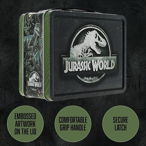 صندوق المرح من AQUARIUS Jurassic World مقاس 8 × 6 بوصات - منظم تخزين من القصدير على شكل ديناصور هدية بضائع قابلة للتجميع للأطفال والمراهقين in Kuwait