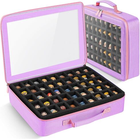 Toy Storage Case Compatible with Disney Doorables Collectible Mini Figures.Toys Display Bag with 2 Layers of Foam with Pre-Cut Grooves.Holds 90 Mini Figures.(Case Only) (Pink) in Saudi Arabia