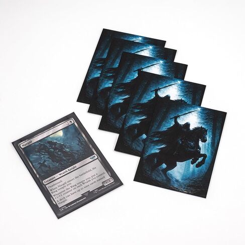 MTG Sleeves by Arcanum Industries, 103 Matte Card Sleeves for Magic The Gathering & TCG - Premium Shuffle Feel & Borderless Art with Black Interior (Wraith Rider) in Saudi Arabia