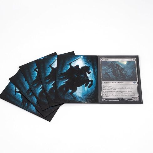 MTG Sleeves by Arcanum Industries, 103 Matte Card Sleeves for Magic The Gathering & TCG - Premium Shuffle Feel & Borderless Art with Black Interior (Wraith Rider) in Saudi Arabia