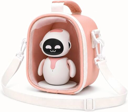 EMO AI Desktop Pet Carrying Case Compatible with ENERGIZE LAB Eilik Cute Tech Toy Robot, High-Density EPE Foam, Microfiber PU, Detachable Shoulder Strap（Blue） in Kuwait