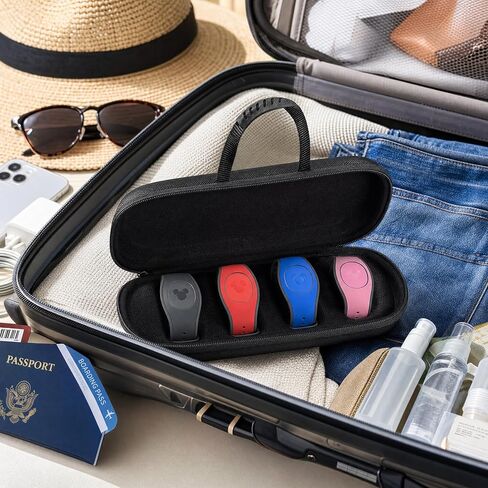 Compatible with Magic Band Case, EVA Shockproof and Dustproof, Stores Up to 4 Magic Bands, Travel-Friendly Black Storage Box with Handle in Saudi Arabia