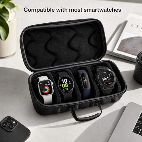 Compatible with Magic Band Case, EVA Shockproof and Dustproof, Stores Up to 4 Magic Bands, Travel-Friendly Black Storage Box with Handle in Saudi Arabia