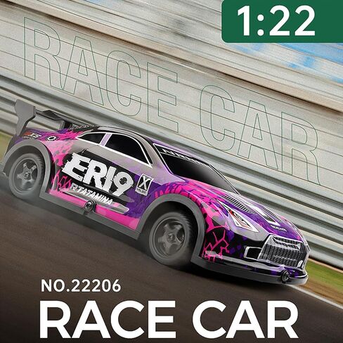 WLtoys 1:22 Scale RC Drift Car, 2.4GHz 4-Wheel Drive Rechargeable Electric Vehicle with LED Lights, Racing Tires, Racing Car Toy for Adults Teens (Purple) in Saudi Arabia