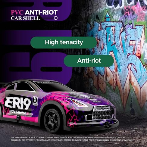 WLtoys 1:22 Scale RC Drift Car, 2.4GHz 4-Wheel Drive Rechargeable Electric Vehicle with LED Lights, Racing Tires, Racing Car Toy for Adults Teens (Purple) in Saudi Arabia