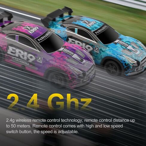 WLtoys 1:22 Scale RC Drift Car, 2.4GHz 4-Wheel Drive Rechargeable Electric Vehicle with LED Lights, Racing Tires, Racing Car Toy for Adults Teens (Purple) in Saudi Arabia