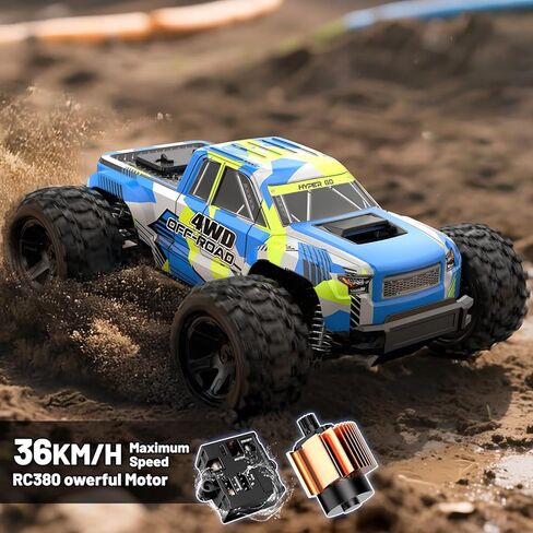RC Cars 1:18 Scale 4WD Off-Road Fast Monster Truck, 36KPH High Speed Remote Control Car, Oil-Filled Shocks, Dual Body Shells, Portable for Outdoor Fun, 7.4V 1500mAh Batteries, 2.4GHz RC Truck in Saudi Arabia