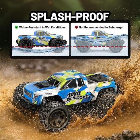 RC Cars 1:18 Scale 4WD Off-Road Fast Monster Truck, 36KPH High Speed Remote Control Car, Oil-Filled Shocks, Dual Body Shells, Portable for Outdoor Fun, 7.4V 1500mAh Batteries, 2.4GHz RC Truck in Saudi Arabia