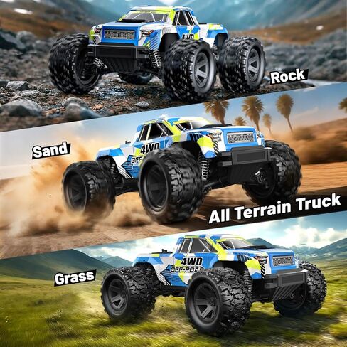RC Cars 1:18 Scale 4WD Off-Road Fast Monster Truck, 36KPH High Speed Remote Control Car, Oil-Filled Shocks, Dual Body Shells, Portable for Outdoor Fun, 7.4V 1500mAh Batteries, 2.4GHz RC Truck in Saudi Arabia