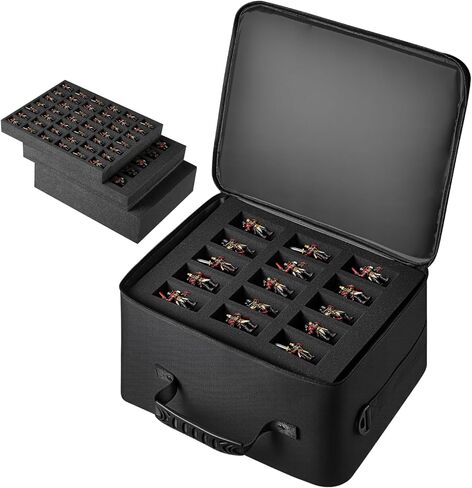 VEVOR Miniatures Storage Case for Warhammer 40k, Fits 500-750 Scale Models, Wooden Miniatures Display Holder with 5 Tray, Clear View Miniature Transport Case for Collectibles (Minis Not Included) in Kuwait