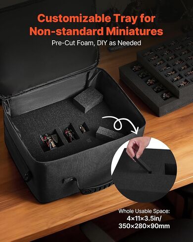 VEVOR Miniatures Storage Case for Warhammer 40k, Fits 500-750 Scale Models, Wooden Miniatures Display Holder with 5 Tray, Clear View Miniature Transport Case for Collectibles (Minis Not Included) in Kuwait