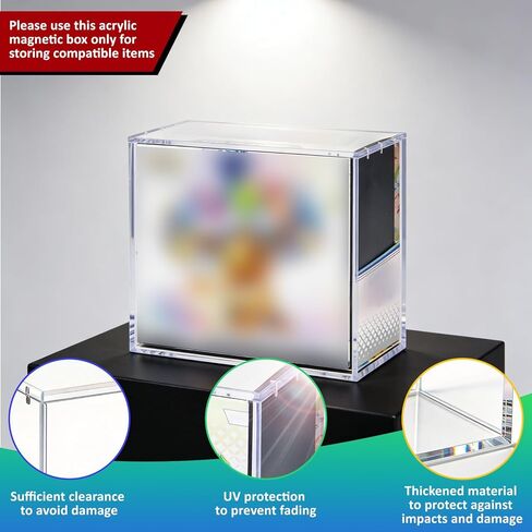 Acrylic ETB Protector Case, 8+5mm Thick with Magnetic Lid Clear Display Storage Box, Compatible with Elite Trainer Box, UV Protection & Dustproof PKMN ETB Case, Internal Size:7.5" x 3.6" x 6.6" in Saudi Arabia