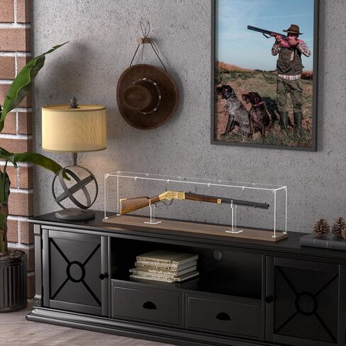 49" Acrylic Rifle Display Case - Tabletop Gun Cabinets for Rifles & Shotguns, Saber, Sword or Golf Club Cabinet Rack Putter Shadow Box in Saudi Arabia