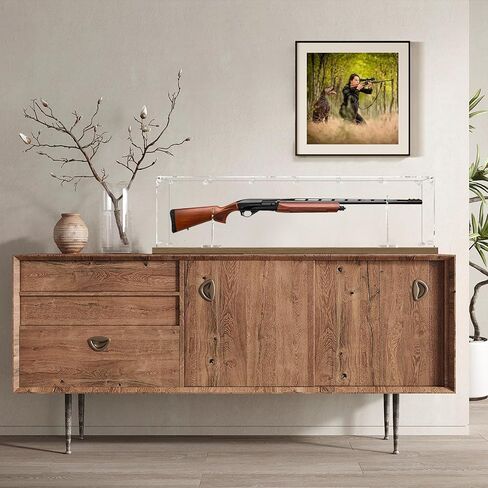 49" Acrylic Rifle Display Case - Tabletop Gun Cabinets for Rifles & Shotguns, Saber, Sword or Golf Club Cabinet Rack Putter Shadow Box in Saudi Arabia