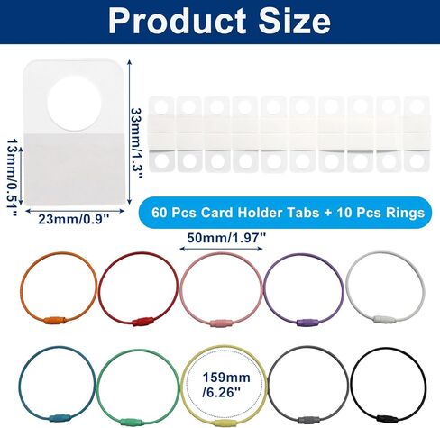 Clear Card Holder Compatible with Yoto Player Cards Accessories, 60 Pcs Self-Adhesive Hanging Tabs with 10 Pcs Ring Loops, Kids Travel Carrier Case Storage Organizer in Saudi Arabia