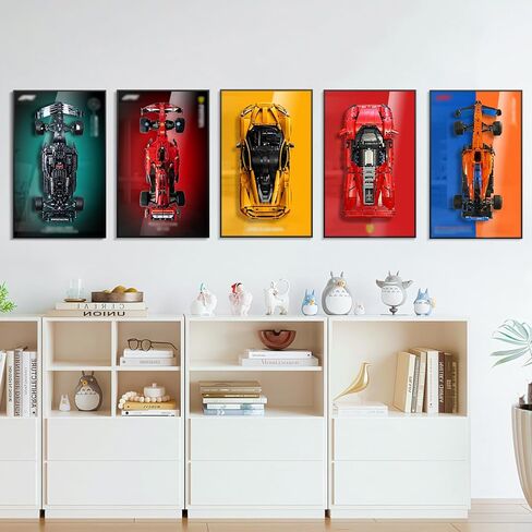 لوحة حائط عرض Joodyyoo لـ Lego McLaren F1 42141، لوحة فنية جدارية لحامل جدار السيارة Lego F1، فكرة هدية، ديكور منزلي (السيارة غير متضمنة، بدون أضواء) in Kuwait