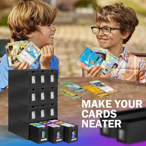 Trading Card Storage Box for Commander Display, 12000+ Bulk Card Storage, Card Deck Box Cardboard with 48 Dividers, Trading Card Collection Box Fit for MTG, TCG, PTCG, Sport Cards and Baseball Cards in Kuwait