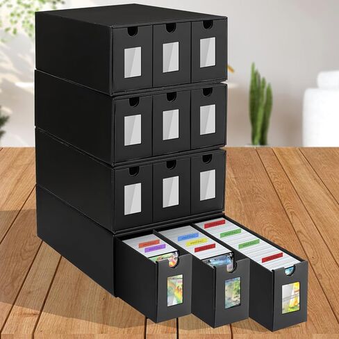 Trading Card Storage Box for Commander Display, 12000+ Bulk Card Storage, Card Deck Box Cardboard with 48 Dividers, Trading Card Collection Box Fit for MTG, TCG, PTCG, Sport Cards and Baseball Cards in Kuwait