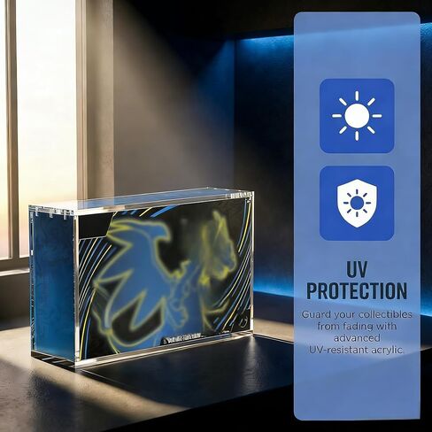حافظة عرض أكريليك متوافقة مع مجموعة Mega Charizard X ex Ultra-Premium | صندوق مغناطيسي عالي التحمل 8 مم + 5 مم لـ Terapagos و151 UPC | واقي تخزين مقاوم للغبار والأشعة فوق البنفسجية in Kuwait