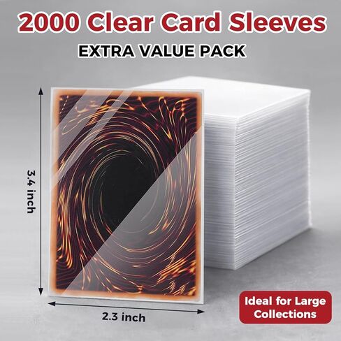 أكمام بطاقات شفافة DeELF 2000ct مناسبة تمامًا لبطاقات ألعاب Yu-Gi-Oh، أكمام مناسبة تمامًا مقاس 59 مم × 87 مم in Kuwait