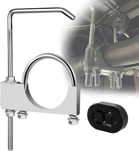 1PCS Exhaust Hangers, 3"Exhaust Clamp with Hanger Rear, 304 Stainless Steels Muffler Hanger, Universal Rubber Exhaust Hangers for Car Truck Exhaust Pipe (1Pcs 3 Inch) in Kuwait