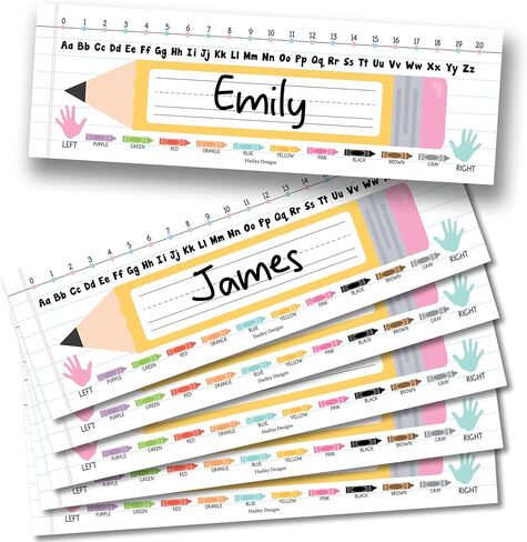 36 Name Tags for Classroom Desks - 14.5 x 4.5" Desk Name Plates for Classroom, Student Name Tags for Desk Kindergarten, Preschool, 1st, 2nd and 3rd Grade - Pastel Classroom Decor in Kuwait