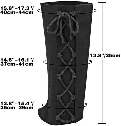FURPHI Medieval Pirate Boot Covers with Side Lacing Linen Leg Covers Renaissance Steampunk Costume Accessories in Saudi Arabia