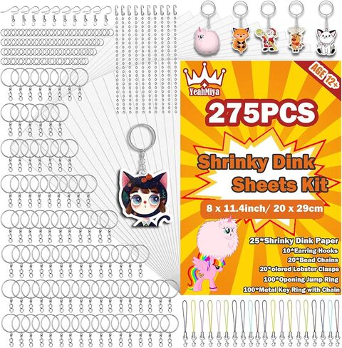 32 Pcs Shrink Plastic Sheets, Shrink Art Paper Shrink Film Sheets Blank Shrink Plastic Film Shrinky Dinks Sheets for Create Your Own Keychains/Earrings/Necklace/DIY Ornaments Craft(7.9 X 5.7 inch) in Saudi Arabia