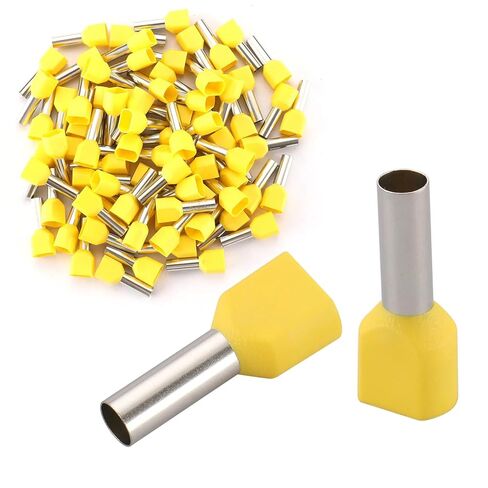 Baomain AWG 10/6.0mm² Wire Copper Crimp Connector Twin Insulated Ferrule Pin Cord End Terminal Yellow TE6014 Pack of 500 in Saudi Arabia
