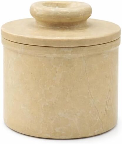 Green Onyx Butter Keeper - Round Marble Butter Dish for Countertop, 4" x 3.5" Butter Crock, Natural Green Onyx Kitchen Decor in Saudi Arabia