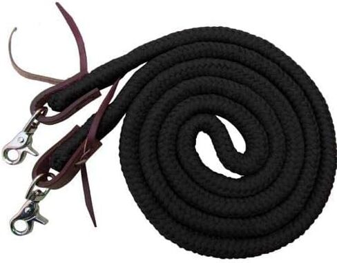 Showman 8' Braided Cotton Barrel Reins w/Scissor Snap Ends in Saudi Arabia