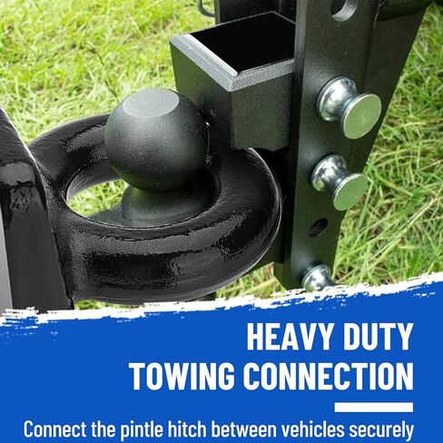 4-Bolt Pintle Hitch Lunette Ring, I.D. 3 inch, Black Heavy Duty Steel with 6 inch Bolt Base, Towing Weight 60000 lbs in Kuwait