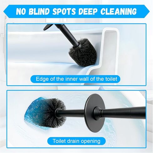 Toilet Brush and Holder, Compact Size Toilet Bowl Brush, Small Size Plastic Holder Easy to Hide, Space Saving for Storage, Drip-Proof, Easy to Assemble, Deep Cleaning… in Saudi Arabia