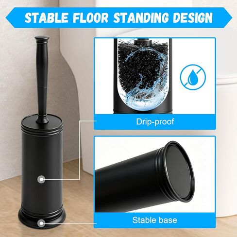 Toilet Brush and Holder, Compact Size Toilet Bowl Brush, Small Size Plastic Holder Easy to Hide, Space Saving for Storage, Drip-Proof, Easy to Assemble, Deep Cleaning… in Saudi Arabia