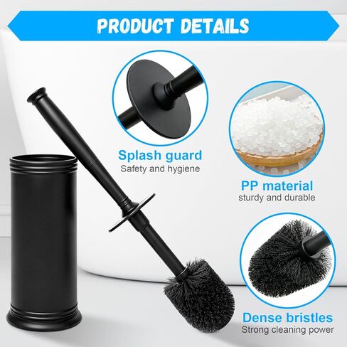 Toilet Brush and Holder, Compact Size Toilet Bowl Brush, Small Size Plastic Holder Easy to Hide, Space Saving for Storage, Drip-Proof, Easy to Assemble, Deep Cleaning… in Saudi Arabia