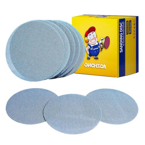 5-inch Assorted Ceramic Mesh Sandpaper (Grits 80, 120, 180, 240, 320) - 50 Pcs Ceramic Net Abrasive Hook and Loop Sanding Discs for Random Orbital Sander in Saudi Arabia