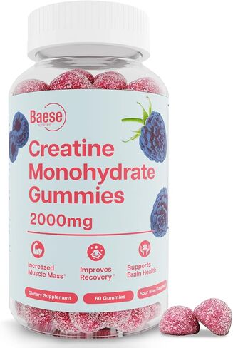 Creatine Monohydrate Gummies for Men & Women - High Purity Sour Blue Raspberry- Chewable Creatine Infused Gummy for Muscle Strength & Energy Boost, Bioavailable Pre-Workout Supplement in Saudi Arabia